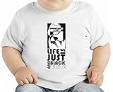 Life is Just Black And White Girl オーガニックベビーTシャツ 6-12 Months