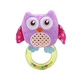 HS Baby Rattles Teetherおもちゃ幼児新生児開発おもちゃギフト(パープルOwl )