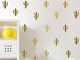 壁ステッカー、Muxika DIY寝室リビングルーム子供の部屋クリエイティブCartoon Cactus取り外し可能な壁ステッカー One Size ゴールド MU-66