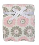 Baby Girl Floral Pink and Gray Soft Blanket 30x40 by Baby Starters [並行輸入品]