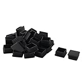 uxcell　椅子足キャップ　足キャップ　脚カバー　 チューブ・インサート　家具　椅子　テーブル　ブラック　プラスチック　35mm x 35mm　30個入り