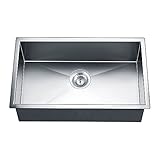 Dawn DSQ2816 Undermount Single Bowl Square Sink, Polished Satin [並行輸入品]