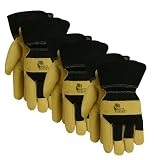 Midwest Gloves and Gear 3375P03-XL-AZ-6 Genuine Pigskin Leather Palm Work Glove with Blended Cotton 