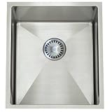 Lenova PC-SS-12Ri-S15 PermaClean 16-Gauge Stainless Steel Hand Made Kitchen Sink, 15.5-Inch by 17.5-