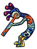 ワッペン アイロン ココペリ メキシコ カラフル 刺しゅう アップリケ パッチ… (ブルー系)