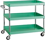 [T-4883837]ＴＲＵＳＣＯ　フェニックスワゴン　９００Ｘ６００　３段　Φ７５ゴム車輪　ＹＧ色 PEW793G75YG