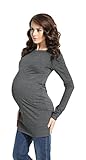 9fashion マタニティトップ TOZA ロングスリーブマタニティチュニックトップ サイズXS アンスラサイトメレンゲ