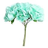 Fityle 6頭/束　人工花　牡丹　ブーケ　DIY　結婚式　家庭　素晴らしい　装飾　多種選べる - ロビン卵の青, 5x9.5cm