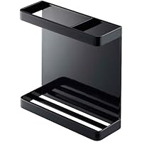 【山崎実業】 マグネットラップホルダー タワー ブラック 7122