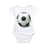 ベビー女の子男の子ロンパース、新生児幼児用ベビーガールズボーイズサッカーフットボールプリントロンパースジャンプスーツ服装daoroka 3M ブラック