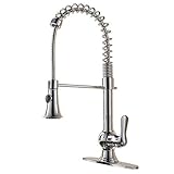 VCCUCINE Best CommercialクロームスプリングシングルハンドルPutアウトスプレーキッチンシンク蛇口付き シルバー FSVC014CFS-CN