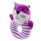 IPOTCH ベビー　赤ん坊　ベル玩具　ハンドベルラトル　出産お祝い　全6種類　　　 - 紫, 猫の形