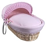 Clair de Lune Cotton Candy Natural Wicker Basket (Pink) by Clair de Lune