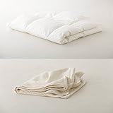 お子様用の羽毛肌掛布団とWガーゼの掛布団カバーのセット　日本製/洗える羽毛の肌掛布団ベビー＆キッズ100x130cmポーランド産グースダウン95%