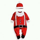 nijuh カバーオール サンタクロース サンタさん クリスマス ベビー 着ぐるみ 帽子 セット (80)