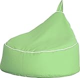 ワッフル 洋梨ビーズソファー (グリーン) 【ビーズクッション/1人掛け/日本製】