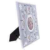 【ノーブランド品】 ラブリー　私の最初の年写真　写真のフレーム　ベビーシャワー　ギフト　好意　フォトフレーム　全４色 - 銀