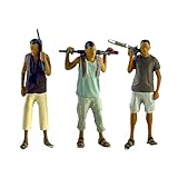 DeeRace 1/64スケール ジオラマフィギュア ミニチュア ポーズシーンコレクション 樹脂フィギュア 小さな人々 DIYプロジェクト アクセサリー デスクトップオーナメント, 3個