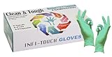 RESIDUE FREE Green Nitrile Gloves Infi-Touch Clean & Tough 5 Mill Thickness Disposable Gloves Powder