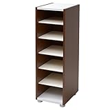 アビライト 日本製 シューズラック プラ棚板 1列 幅28.4 高さ93 ブラウン PLD-56PDB