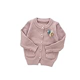 Pojour ベビー服 子供服 女の子ニットセーター 冬 防寒 かわいいトップス おしゃれカーディガン 暖かい 厚手 綿 ベビールームウェア 普段着 カジュアル 旅行 記念日 プレゼント 丸首 黄色