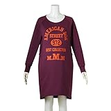 (ニッセン) nissen 【 マタニティ 授乳服 産前 産後 】 カレッジプリント スウェット地 ラグラン ワンピース 授乳機能付き レッドパープル マタニティS