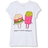 THE CHILDREN'S PLACE(ザ・チルドレンズプレイス) グリッター チーズバーガー&フライズ グラフィック ティ ホワイト トップス半袖Tシャツ 14歳【並行輸入】