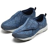 [NUMSHENBA] 介護シューズ メンズ スニーカー 軽量 介護靴 シューズ 幅広 履きやすい マジックテープ (ネイビー, 27.0 cm)