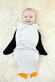 100% Organic Cotton Simple Swaddles (Penguin), 3-6M by Lollipop and Lullaby