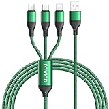 RAVIAD 3in1 充電ケーブル USB ケーブル 3A 急速充電 充電コード USB Type C ケーブル Micro USB ケーブル Phone 充電ケーブル 3台同時給電可能 Phone Android タイプC Galaxy S24 S23 S22 S21 Huawei Kindle 等全機種対応 超高耐久 - 1.2M グリーン