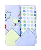 Spasilk Hooded Terry Bath Towel with Washcloths, Blue Train, 2-Count by Spasilk [並行輸入品]