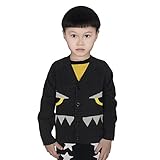 Kayiyasu カイヤス キッズ カーディガン 子ども セーター ニット カットソー スウェット トレーナー 前開き サメ柄 021-xcfz-16133(3Y（100cm） ダークグレー )