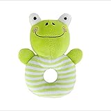 Happyハッピー耳　ベビーカー用おもちゃ　音鳴り　鈴を振る玩具　可愛い動物ぬいぐるみ　知育玩具　聴覚に刺激　出産お祝い　プレゼント (カエル)