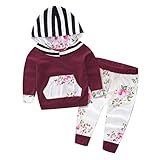 Franterd 2pcs春秋子供用フード付き服セット、少年少女トップス+パンツ