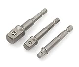 EXERT ソケットアダプターセット 3本組 差込角 6.35(1/4)・9.5(3/8)・12.7(1/2)mm用 全長75mm