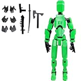 EIMONEY 組み立て済みアクションフィギュア T13 3Dプリント マルチジョイント ラッキー13 デスクトップデコレーション (グリーン)