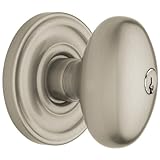 Baldwin 5225。FD Eggスタイルフルダミードアノブセットwithクラシックロゼット、 2.687" x 1.625" 5225.150.FD 1