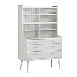 食器棚 引き戸 キャビネット カップボード 完成品 aster 900HGガラスチェスト ホワイトウッド