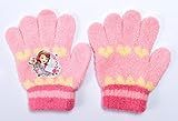 【ソフィア】キッズ　キャラクター手袋　ニット５本指タイプ　サーモンピンク