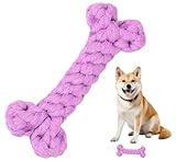 CHIPP'S 犬の噛むおもちゃ コットンガブボーン, 犬用おもちゃ, ロープ, 歯磨き, ストレス解消, イタズラ防止,中型犬 (ピンク)