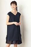 Angeliebe エンジェリーベ マタニティ ワンピース 授乳口付き ストレッチ ジョーゼット × シフォン ワンピ 妊婦服 産前 産後 お宮参り フォーマル （LOVEMIC） L ネイビー 21