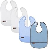 Kushies Taffeta Waterproof Bib - Sky/Cornflower/White - Boy - 4 ct by Kushies [並行輸入品]
