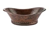 Premier Copper Products VBT20DB Bath Tub Vessel Hammered Copper Sink, Oil Rubbed Bronze by Premier C