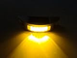 ソーラー１×6LED三日月型★常時点灯/黄色★光センサーライト自動点灯道路鋲誘導灯防水防圧 アルミ合金省エネ