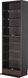 ほこりの入りにくい引戸タイプ コレクションケース幅60cm奥行き29cm高さ180cm (ダーク)