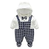 ベビー ロンパース カバーオール　子供服 ボディスーツ小さな紳士　可愛い赤ちゃん服　可愛いデザインチェック柄　ジェントルマンボディスーツ　幼児　男の子 ボーイズ　 秋冬 　暖かい　厚手　 普段着　記念