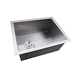 KES SUS 304 Stainless Steel Kitchen Sink Single Bowl Undermount Deep 16 Gauge Zero Radius with Drain