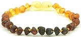 Unpolished Baltic Amber Teething Bracelet / Anklet for Baby - Rainbow Color - 16 cm (6.3 inches) - B