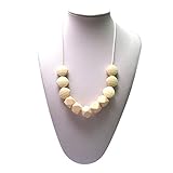 Lil' Jumbl Baby Teething Necklace | Organic Food Grade Silicone | BPA-Free (Cream) [並行輸入品]