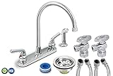 Everflow Supplies KFKT17188-20 Complete Installation Kit Lead Free Two-Handle Kitchen Faucet with Sp